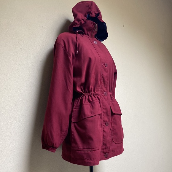 Aeros By Kristen Blake Burgundy Coat w/ Removanble Hood & Inner Liner Size S - Picture 3 of 12
